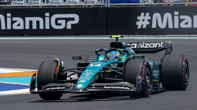 El piloto español de Fórmula 1 Fernando Alonso del equipo Aston Martin. EFE/CRISTOBAL HERRERA-ULASHKEVICH
