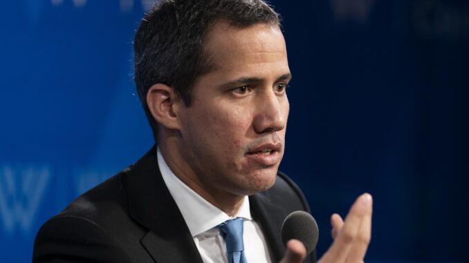 El líder opositor venezolano Juan Guaidó habla en el Wilson Center en Washington DC, EE. UU.EFE/EPA/WILL OLIVER
