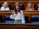 La ministra de Igualdad, Irene Montero, durante la sesión de control al Gobierno celebrada este miércoles en el Congreso. EFE/Javier Lizón