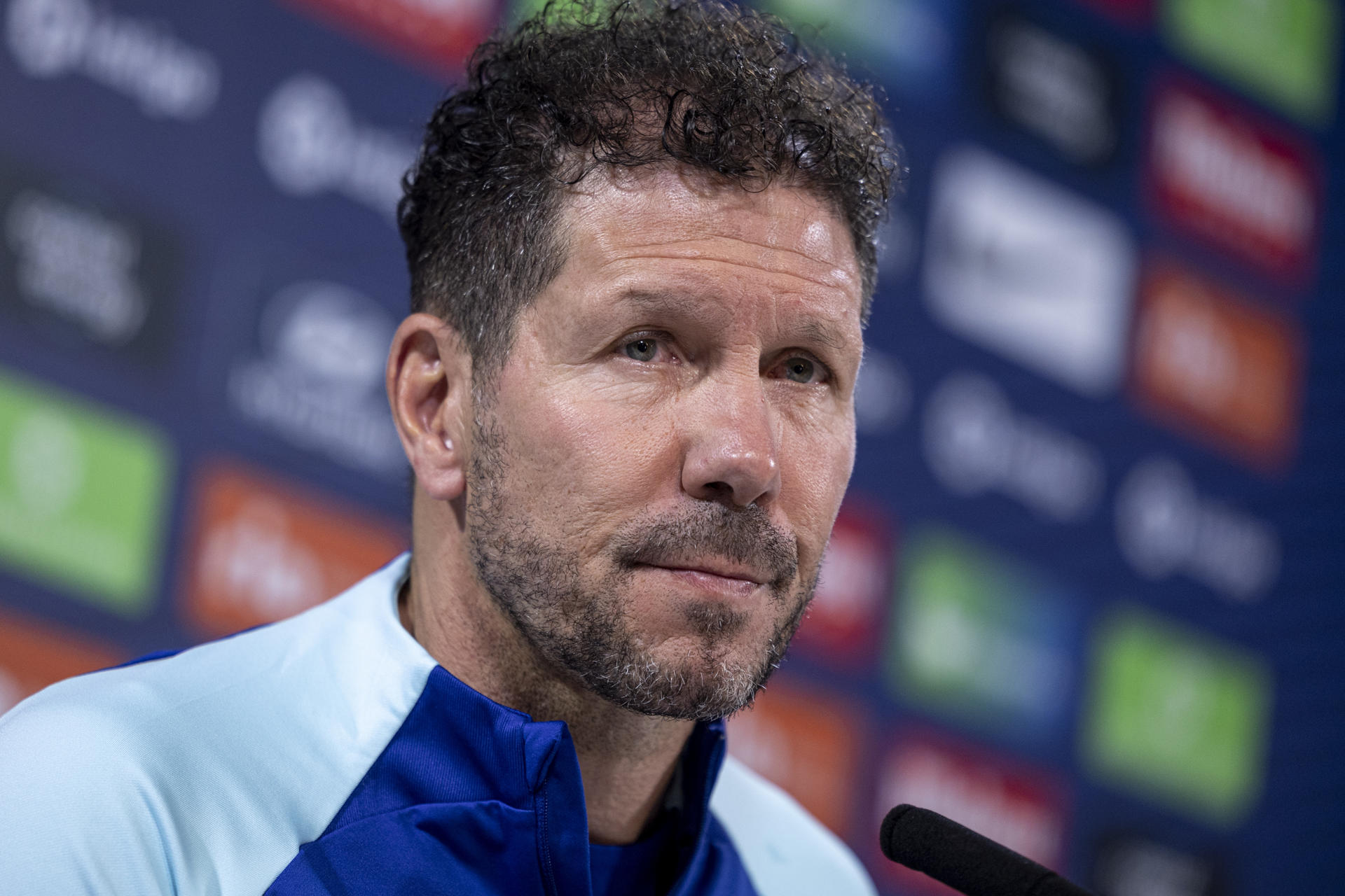 Simeone, en la rueda de prensa de este martes. EFE/ Daniel González
