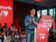 El presidente del Gobierno de España, Pedro Sánchez, durante el mitin que ofreció este domingo en Santa Cruz de Tenerife con motivo de las próximas elecciones del 28M. EFE/Ramón de la Rocha