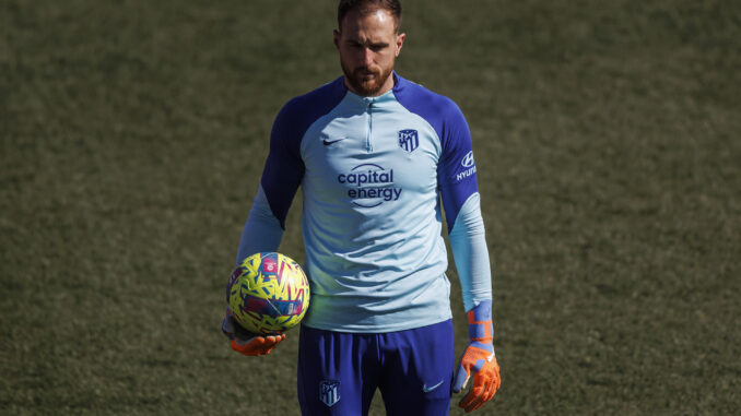 Oblak, en una foto de archivo durante un entrenamiento. EFE/Rodrigo Jiménez
