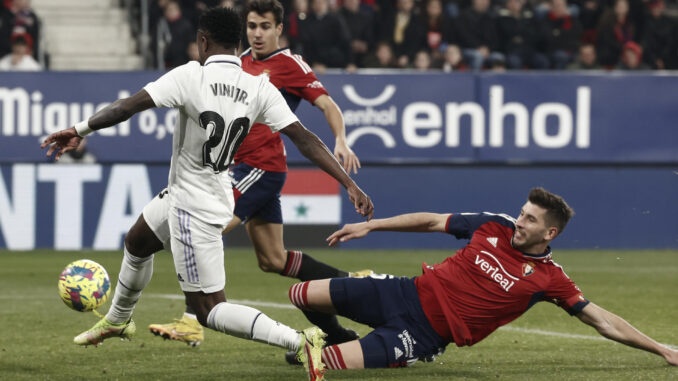 Imagen de archivo del último entrenamiento entre el Real Madrid y Osasuna, en LaLiga Santander, que este sábado se enfrentarán en la final de la Copa del Rey en La Cartuja. EFE / Jesus Diges.
