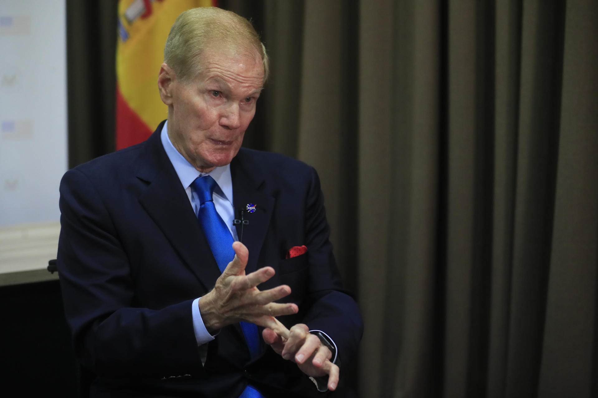 El administrador de la NASA, Bill Nelson, durante la entrevista mantenida con EFE. EFE/ Fernando Alvarado
