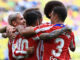 Los jugadores del Atlético de Madrid celebran uno de los goles en Villarreal de este domingo. EFE/ Ángel Sánchez