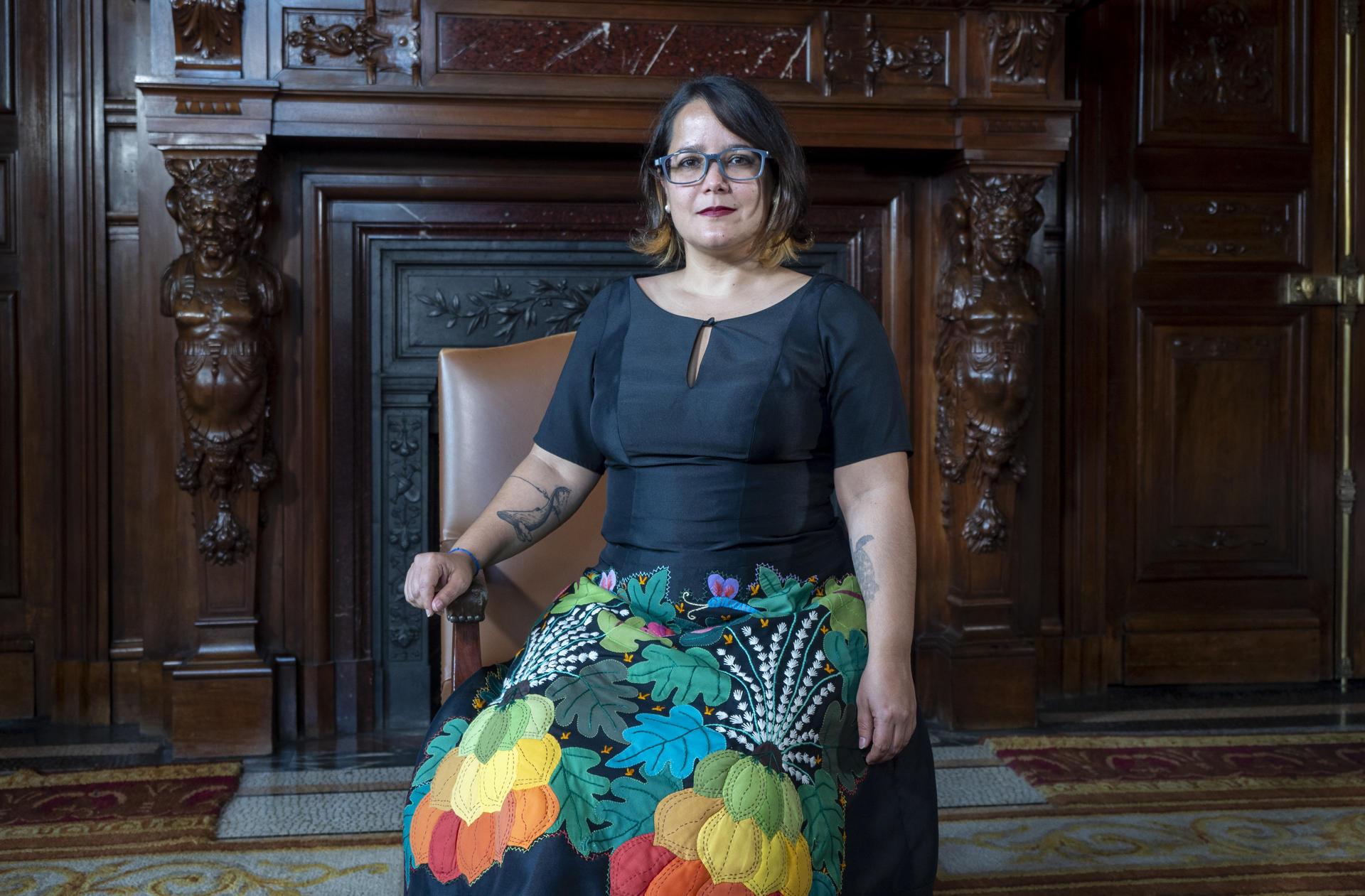 Paula Saldaña Fernández, directora ejecutiva del Centro de Investigación de Diseño Artesanal y Comercialización Cooperativa (CIDAC), de Bolivia, galardonadas con el premio "Bartolomé de las Casas". EFE/  Casa América/SOLO USO EDITORIAL/SOLO DISPONIBLE PARA ILUSTRAR LA NOTICIA QUE ACOMPAÑA (CRÉDITO OBLIGATORIO)
