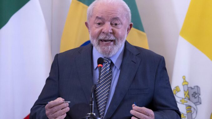 El presidente de Brasil, Luiz Inácio Lula da Silva, en una rueda de prensa en Roma. EFE/EPA/MASSIMO PERCOSSI
