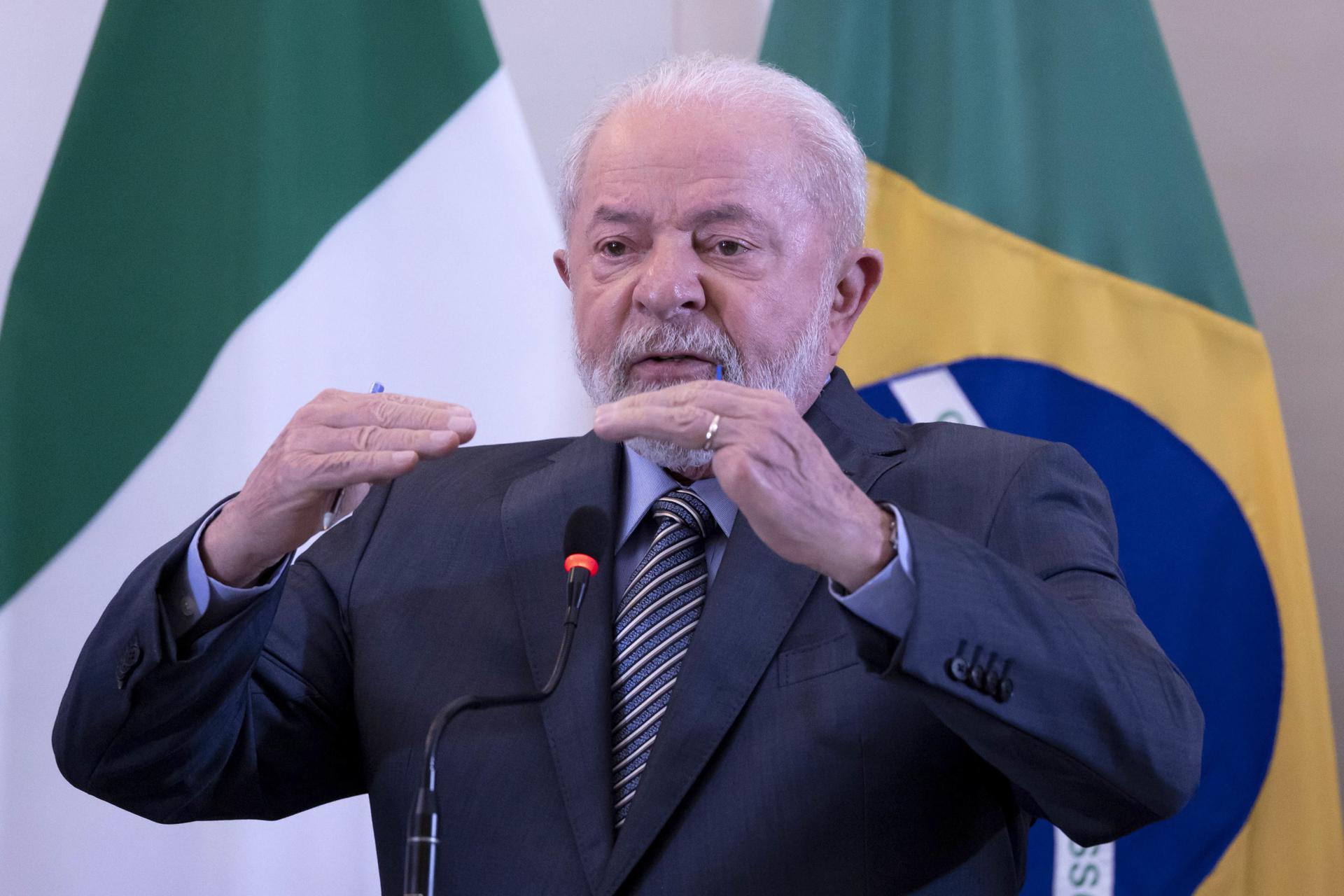 El presidente de Brasil, Luiz Inácio Lula da Silva, en una rueda de prensa en Roma. EFE/EPA/MASSIMO PERCOSSI
