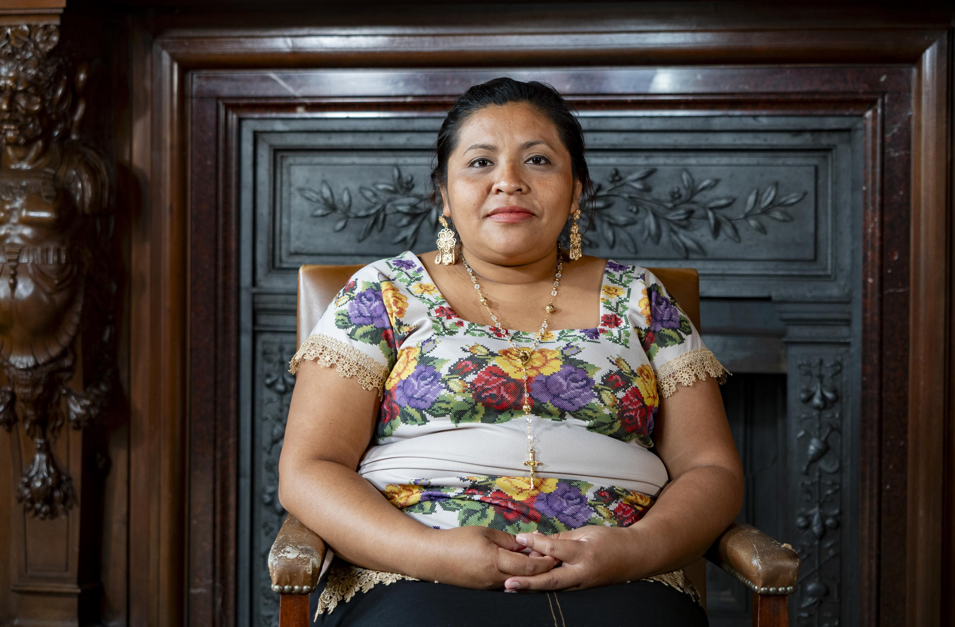 María Liria Fabiola May Canul, lideresa maya de México, del Centro Alternativo para el Desarrollo Integral Indígena (CADIN) en el estado de Yucatán, premio "Bartolomé de las Casas". EFE/  Casa América/SOLO USO EDITORIAL/SOLO DISPONIBLE PARA ILUSTRAR LA NOTICIA QUE ACOMPAÑA (CRÉDITO OBLIGATORIO)
