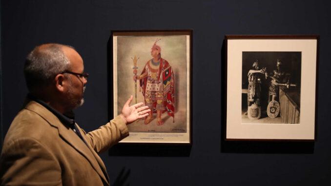 Fotografía de obras expuestas sobre los Incas, el 20 de junio de 2023, en el Museo de rte de Lima (Perú). . EFE/ Paolo Aguilar
