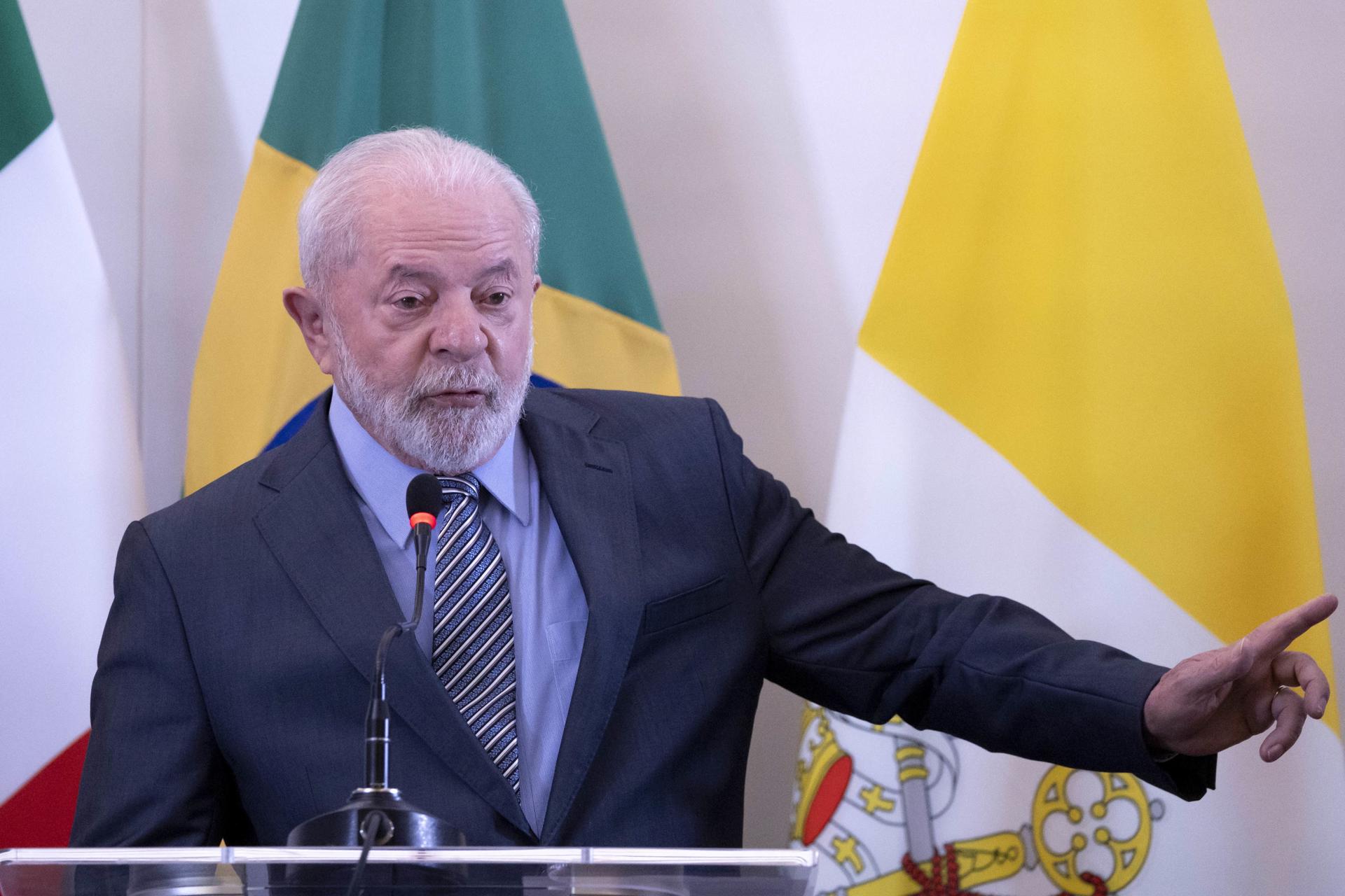 El presidente de Brasil, Luiz Inácio Lula da Silva, en una rueda de prensa en Roma. EFE/EPA/MASSIMO PERCOSSI
