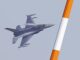 Un caza de combate estadounidense F-16 durante un entrenamiento del 'Air Defender 2023' en la base aérea de Spangdahlem el pasado miércoles. EFE/Ronald Wittek
