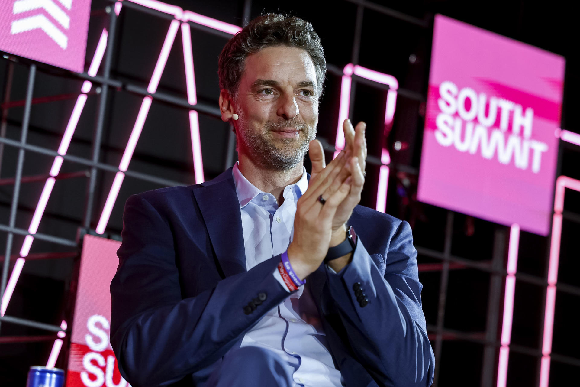 Pau Gasol, ex deportista e inversor y asesor en proyectos dedicados al deporte y la salud, interviene en un coloquio en el South Summit. EFE/ Daniel Gonzalez
