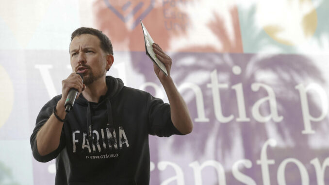 El exlíder de Podemos, Pablo Iglesias durante la campaña electoral del 28M. EFE/ Kai Forsterling
