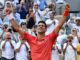Novak Djokovic de Serbia reacciona tras vencer a Casper Ruud de Noruega en su partido final masculino durante el torneo de tenis Grand Slam del Abierto de Francia en Roland Garros en París, Francia. EFE/EPA/CAROLINE BLUMBERG
