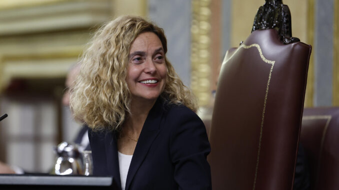 La presidenta del Congreso Meritxell Batet durante un pleno del Congreso de los Diputados. EFE/ Chema Moya
