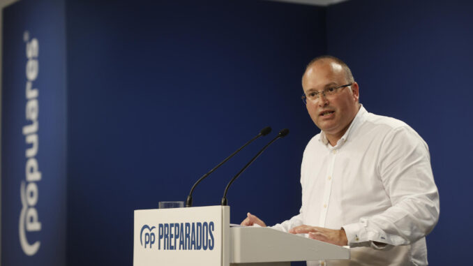 Imagen de archivo del vicesecretario de Organización Territorial del Partido Popular, Miguel Tellado. EFE/ Emilio Naranjo
