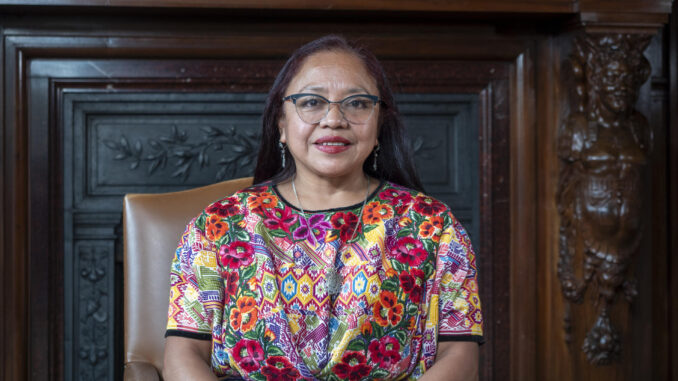 Alma López Mejía, lideresa maya quiché de Guatemala, de la Alianza de Mujeres Indígenas de Centro América y Caribe (AMICAM), premio "Bartolomé de las Casas". EFE/  Casa América/SOLO USO EDITORIAL/SOLO DISPONIBLE PARA ILUSTRAR LA NOTICIA QUE ACOMPAÑA (CRÉDITO OBLIGATORIO)
