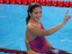 Fotografía de archivo de la argentina Delfina Pignatiello celebrando al ganar la final 2 de 800m libre en la natación de los Juegos Panamericanos Lima 2019, el 8 de agosto de 2019, en Lima (Perú). EFE/ Orlando Barría Archivo