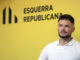 El candidato de ERC al Congreso, Gabriel Rufián, durante una rueda de prensa este lunes. EFE/Marta Pérez