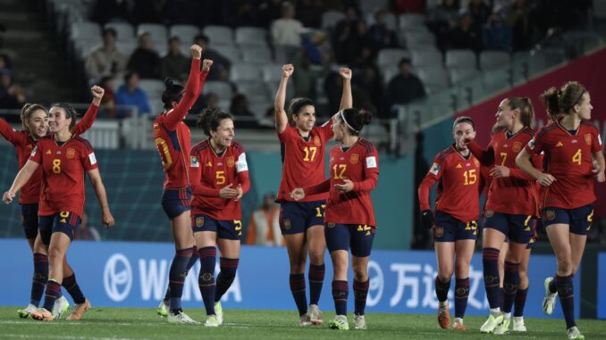 Partido España-Zambia de la fase de grupos del Mundial femenino de fútbol. EFE/EPA/HOW HWEE YOUNG
