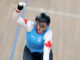 Fotografía de archivo de Kelsey Mitchell de Canadá celebrando al ganar la medalla de oro en velocidad femenino en ciclismo de pista, el 4 de agosto de 2019, en los Juegos Panamericanos 2019 en Lima (Perú). EFE/ Juan Ponce