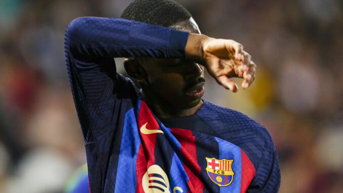 El delantero francés del FC Barcelona, Ousmane Dembélé, en una foto de archivo. EFE/ Enric Fontcuberta.
