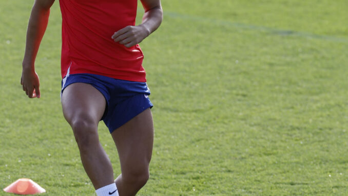 Joao Félix, durante el entrenamiento del domingo. EFE/Mariscal
