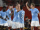 El defensa del Celta Unai Núñez (2i) celebra su gol, primero del equipo gallego, durante el partido de la cuarta jornada de LaLiga que UD Almería y Celta de Vigo disputan hoy viernes en el Power Horse Stadium de Almería. EFE/ Carlos Barba