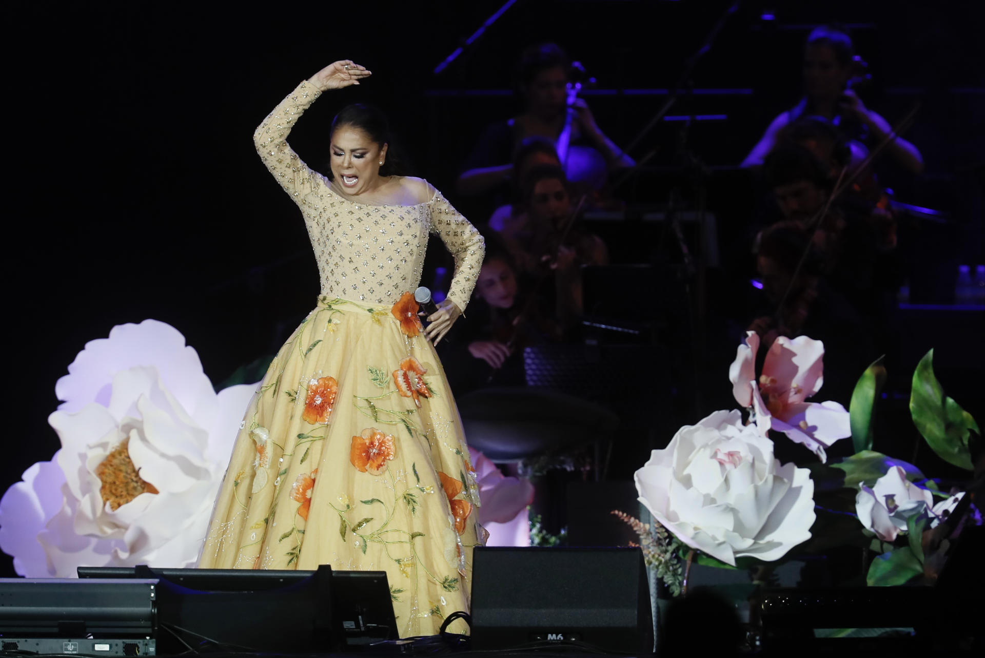 La cantante Isabel Pantoja comienza este sábado su gira "50 aniversario" con un concierto en el Estadio de la Cartuja, Sevilla. EFE/ Jose Manuel Vidal
