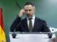 El líder de Vox, Santiago Abascal, ofrece una rueda de prensa tras la reunión del comité de Acción Política, este lunes en la sede del partido en Madrid. EFE/ Daniel González