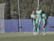 Varias jugadoras del Atlético de Madrid celebran un gol marcado ante el Levante durante el partido de la Liga F disputado este sábado en la Ciudad Deportiva de Buñol (Valencia). EFE/Manuel Bruque