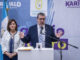 El presidente electo de Guatemala, Bernardo Arévalo de León, participa hoy junto a la vicepresidenta electa, Karin Herrera, en una rueda de prensa, en Ciudad de Guatemala (Guatemala). EFE/Esteban Biba