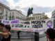 Fotografía de la protesta contra el presidente de la Federación Española de Fútbol, Luis Rubiales, este viernes, en la Puerta del Sol de Madrid. El sindicato de estudiantes y diversos colectivos feministas han convocado concentraciones en numerosas ciudades españolas para protestar contra el presidente de la Federación Española de Fútbol, Luis Rubiales. EFE/ Zipi Aragón