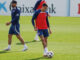 Giménez, en el entrenamiento de este viernes. EFE/Rodrigo Jiménez