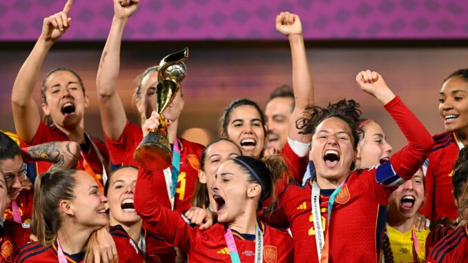 Las jugadoras de España clebran la consecución del Mundial. EFE/EPA/DEAN LEWINS/Archivo
