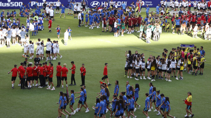 Acto de presentación del MADCUP 2022, torneo internacional de fútbol base. EFE/ Chema Moya
