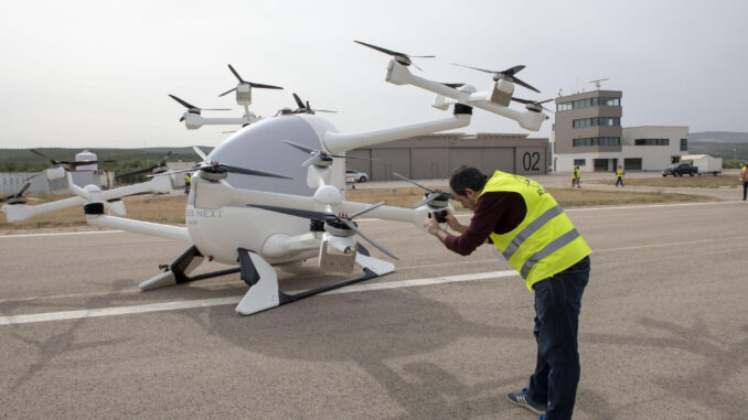 Un prototipo de aerotaxi, en una fotografía de archivo. EFE/ José Manuel Pedrosa
