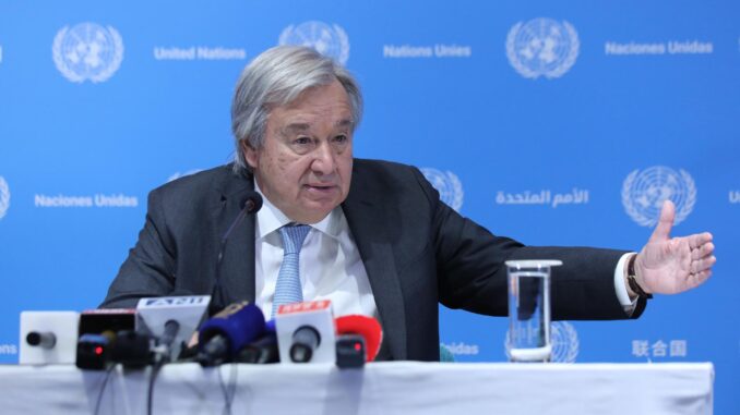 Imagen de archivo del secretario general de la ONU, António Guterres. EFE/EPA/RAJAT GUPTA
