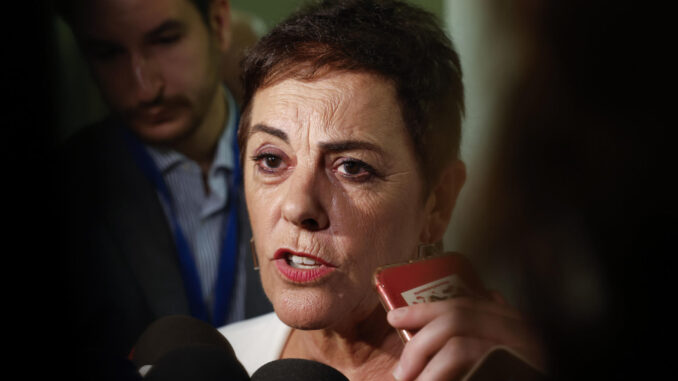 La portavoz de EH Bildu en el Congreso de los Diputados, Mertxe Aizpurua en el Congreso de los Diputados en Madrid este martes. EFE/ Juanjo Guillén
