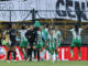 Jugadoras de Atlético Nacional celebran el pasado sábado la victoria contra Universidad de Chile, tras el final de un partido por los cuartos de final de la Copa Libertadores Femenina, en el estadio de Techo en Bogotá (Colombia). EFE/ Mauricio Dueñas Castañeda