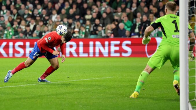 Alvaro Morata logra el 2-2 en Glasgow, Reino Unido. EFE/EPA/ROBERT PERRY
