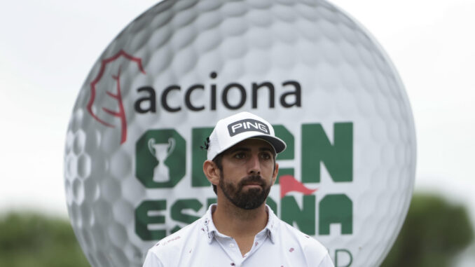 El golfista francés Matthieu Pavon durante la última jornada del Abierto de España, torneo del DP World Tour de golf, este domingo en el Club de Campo Villa de Madrid. EFE/ Sergio Pérez
