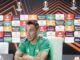 El jugador del Betis Andrés Guardado durante la rueda de prensa tras el entrenamiento de la plantilla realizado este miércoles previo al partido ante el Aris Limassol chipriota. EFE/José Manuel Vidal