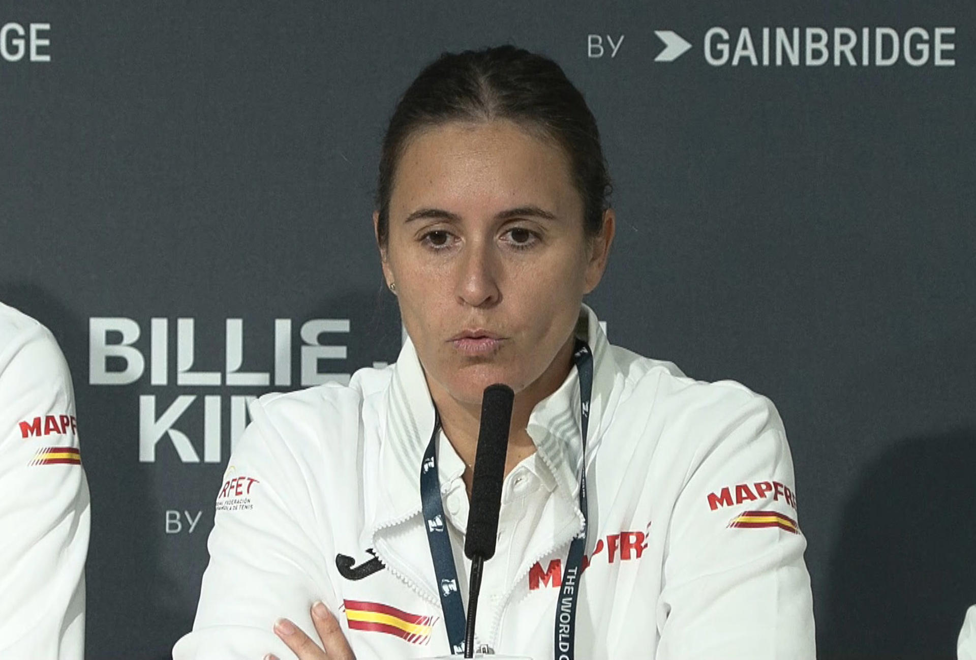 SEVILLA, 06/11/2023.- Anabel Medina, capitana del equipo nacional que esta semana participa en las finales de la Copa Billie Jean King que alberga el estadio de La Cartuja, en Sevilla. EFE/Juan Chicano
