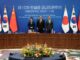 (De izquierda a derecha), los ministros de Exteriores de japón, Yoko Kamikawa, Corea del Sur, Park Jin, y China, Wang Yi, en la décima reunión trilateral celebrada en Busan (Corea del Sur) el 26 de noviembre de 2023. EFE/EPA/AHN YOUNG-JOON / PISCINA
