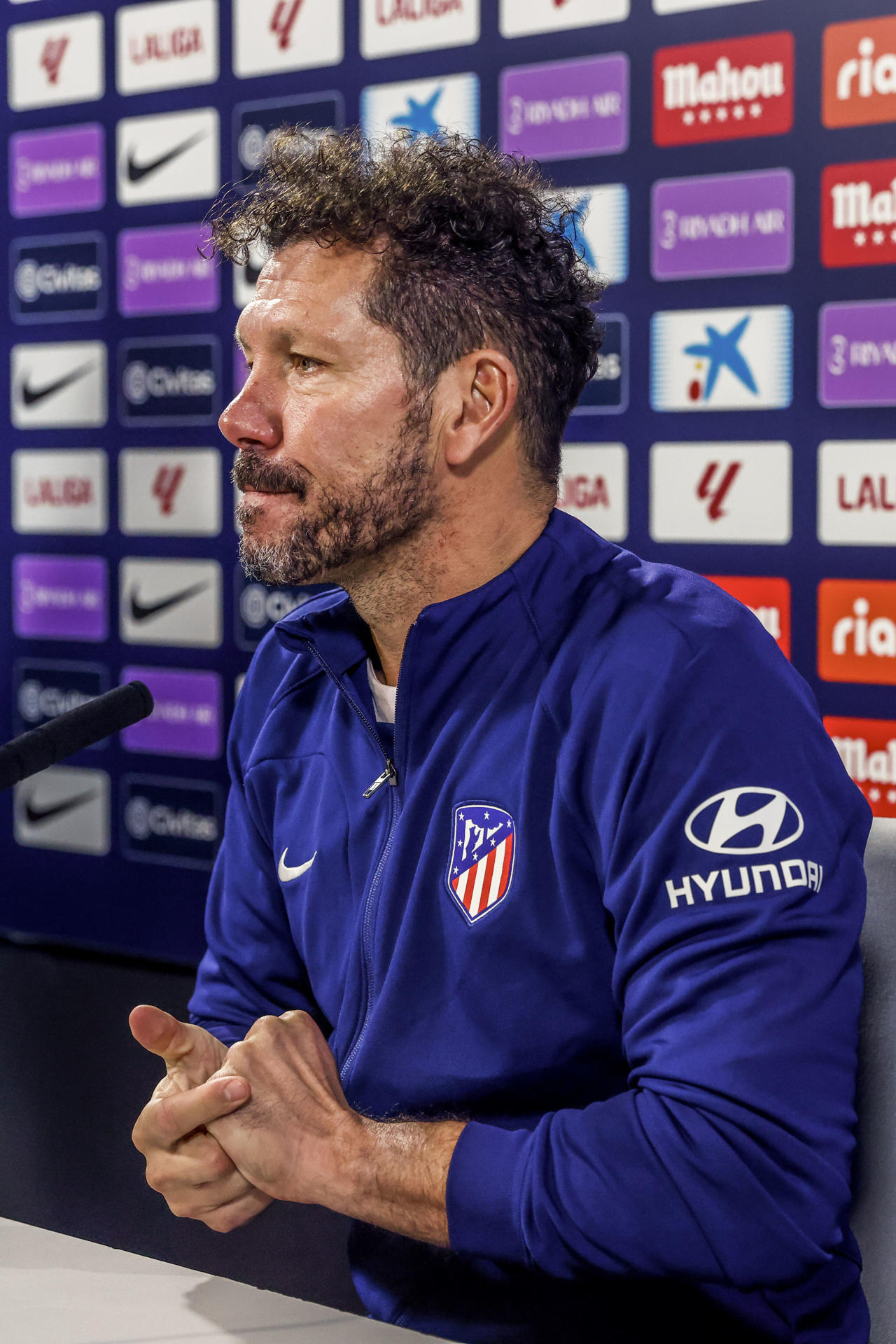 Simeone, en la rueda de prensa de este jueves. EFE/ Aitor Martín
