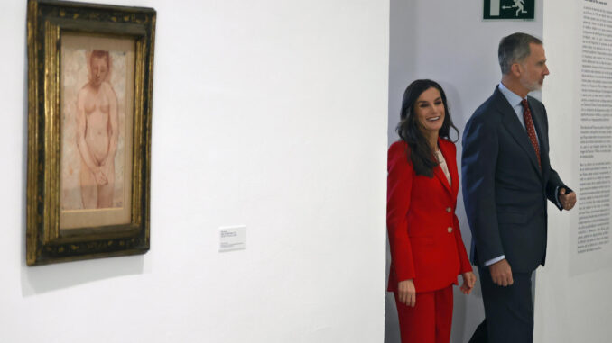 Los reyes Felipe y Letizia inauguran la exposición "Picasso 1906. La gran transformación", este martes en el Museo Reina Sofía de Madrid. EFE/ Juan Carlos Hidalgo
