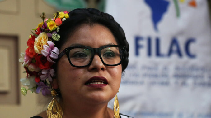 Dali Ángel Pérez, coordinadora del Programa Emblemático de Mujer y Juventud del Fondo para el Desarrollo de Pueblos Indígenas de América Latina y el Caribe (FILAC). EFE/ Luis Gandarillas
