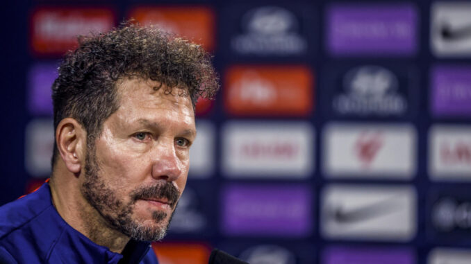 Simeone, en la rueda de prensa de este jueves. EFE/ Aitor Martín
